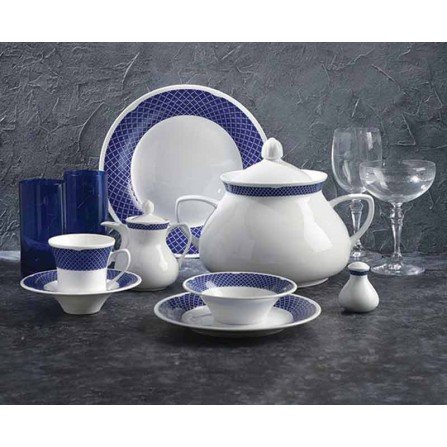 zarin porclain shahrzad 108 Blue Marine model 108 pcs perfect grade Catering and catering